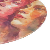 Planche À Découper Visages des femmes - Peinture aquarelle (Coin)