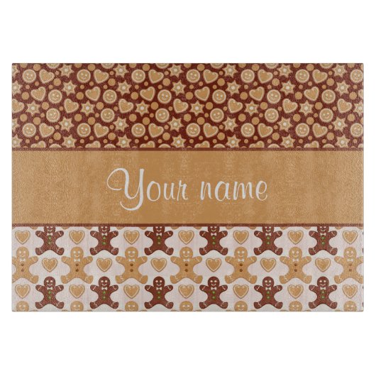 Planche À Découper Visages et coeurs de bonhommes en pain d'épice (Devant)