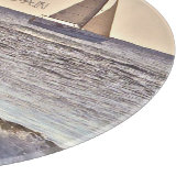 PLANCHE À DÉCOUPER VITRAGE DE VERRE BD./BATEAU À VOILE UNIQUE EN MER (Coin)