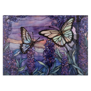 Planche À Découper Vitrail Printemps et Papillons