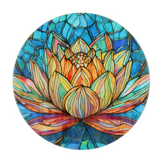 Planche À Découper Vitrail rose lotus (Devant)