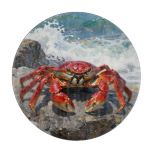 Planche À Découper Vives Vagues de Crabe Rouge