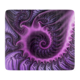 Planche À Découper Vivid Cool Abstrait rose violet Fractal Art Spiral