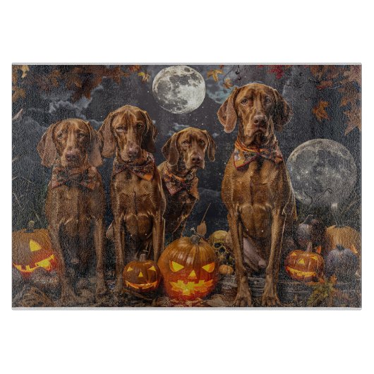 Planche À Découper Vizsla Halloween Éffrayant (Devant)