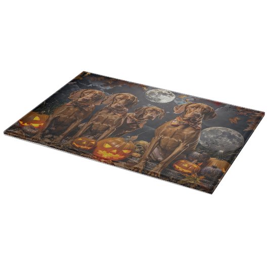 Planche À Découper Vizsla Halloween Éffrayant (Coin)