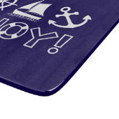 Planche À Découper Voilier Ancre Ahoy! BLANCHE (Coin)