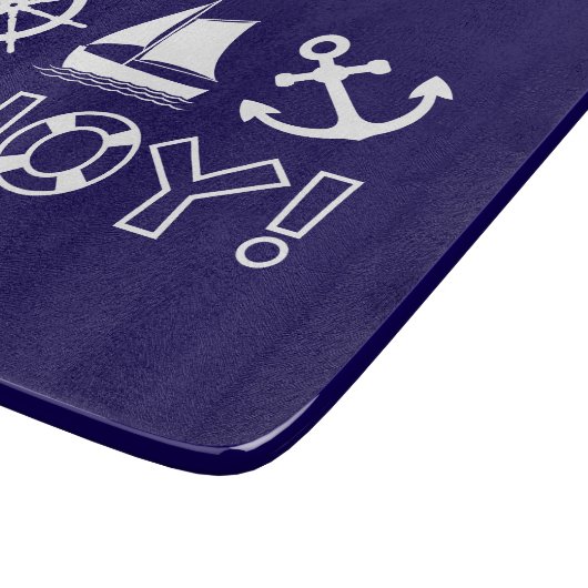 Planche À Découper Voilier Ancre Ahoy! BLANCHE (Coin)