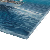 Planche À Découper Voilier Solitaire à l'Horizon Bleu (Coin)