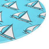 Planche À Découper Voiliers sur le motif bleu de mer (Coin)