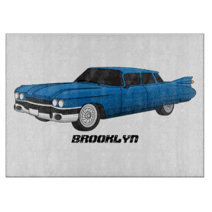 Planche À Découper Voiture classique bleu cool 1959