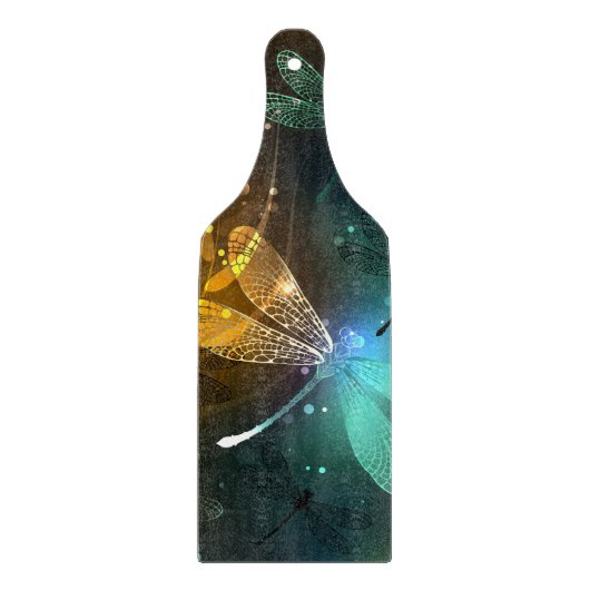 Planche À Découper Vol de libellule verte lumineuse (Devant)