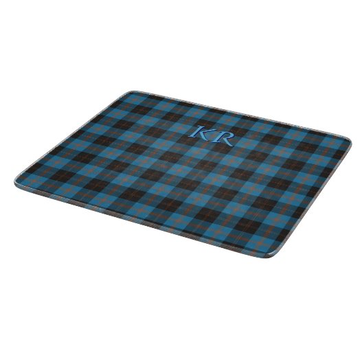Planche À Découper Vos initiales sur Angus District tartan antique (Coin)