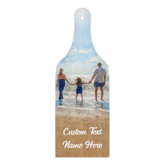 Planche À Découper Votre carte de découpe de texte personnalisée Phot (Devant)