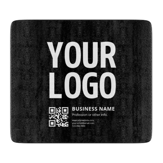 Planche À Découper Votre logo avec QR code et texte modifiables (Devant)