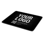 Planche À Découper Votre logo avec QR code et texte modifiables (Coin)