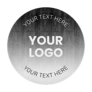 Planche À Découper Votre logo Dégradé noir & blanc moderne modifiab