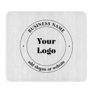 Planche À Découper Votre logo d'entreprise et texte promotionnel Bl