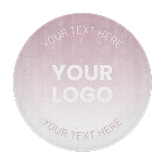 Planche À Découper Votre logo | Moderne Dusty Rose & Blanc Ombre (Devant)