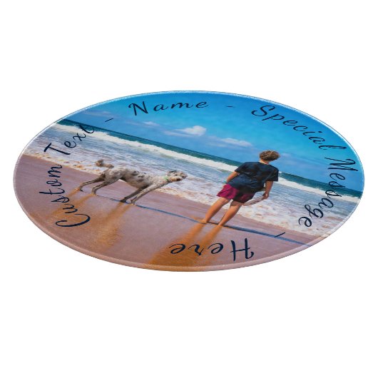 Planche À Découper Votre tableau de découpe photo avec texte personna (Coin)