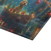 Planche À Découper Voyage de fête de Noël Goldendoodle (Coin)
