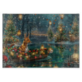 Planche À Découper Voyage de Noël de Basenji (Devant)