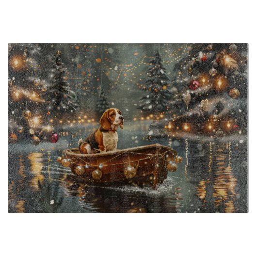 Planche À Découper Voyage de Noël de la Beagle (Devant)