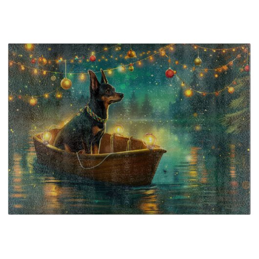 Planche À Découper Voyage de Noël de l'Australian Kelpie (Devant)
