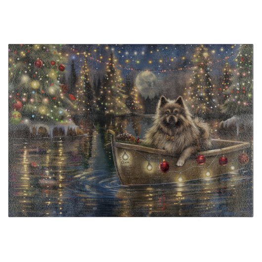 Planche À Découper Voyage de Noël du Keeshond (Devant)