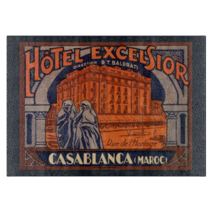 Planche À Découper Voyage Vintage, Casablanca au Maroc, Afrique