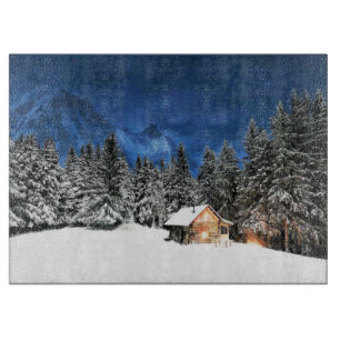 Planche À Découper Vue de la montagne du Cabine du journal