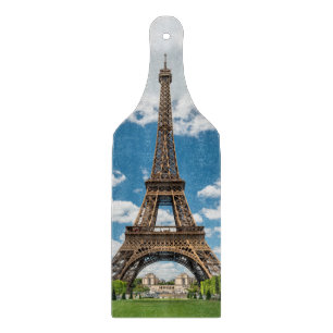 Planche À Découper Vue de la Tour Eiffel depuis le parc public Champ