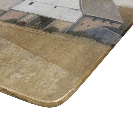 Planche À Découper Vue Grange blanche (Coin)