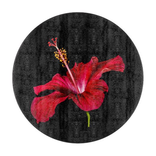 Planche À Découper Vue latérale de l'Hibiscus rouge (Devant)