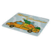 Planche À Découper Vue latérale du camion père Noël Joyeux Noël (Coin)