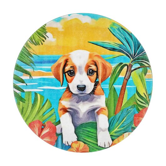 Planche À Découper Vue Plage Pup Paradise (Devant)