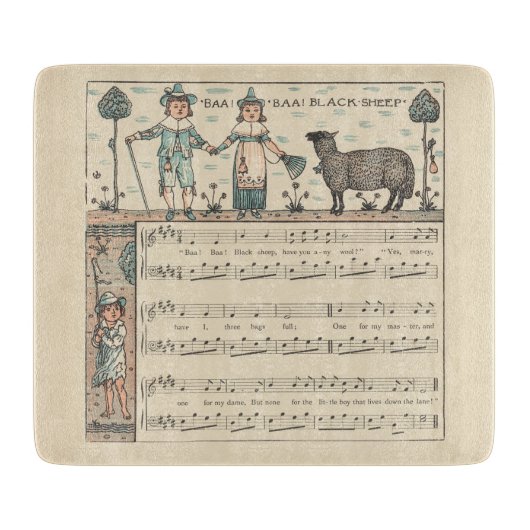 Planche À Découper Walter Crane Baa Baa Mouton Noir Comptine (Devant)