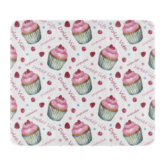 Planche À Découper Watercolor cupcakes (Devant)