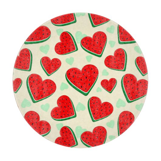Planche À Découper Watermelon Heart Valentine's Day Free Palestine (Devant)