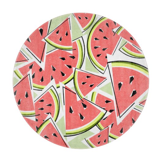 Planche À Découper Watermelon Panneau vert rond (Devant)