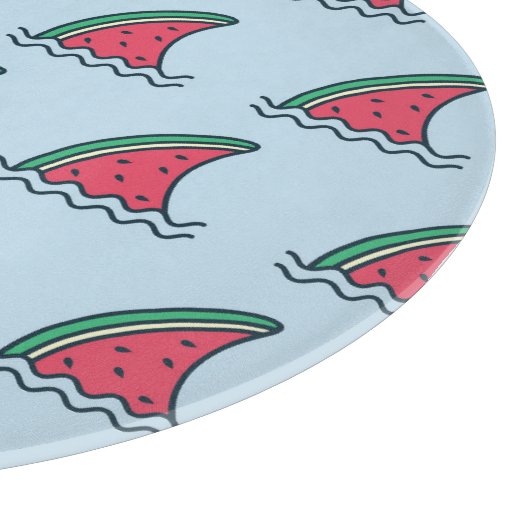 Planche À Découper Watermelon shark : design motif vague. (Coin)