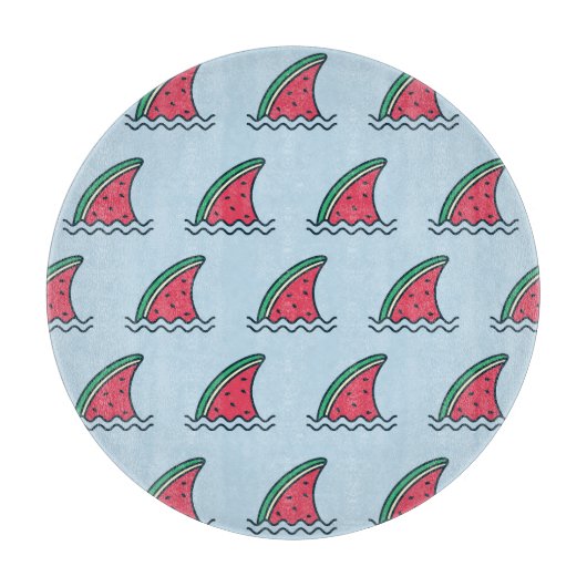 Planche À Découper Watermelon shark : design motif vague. (Devant)