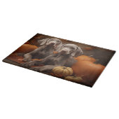 Planche À Découper Weimaraner Chiot Automne Citrouille délice (Coin)