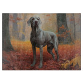 Planche À Découper Weimaraner en automne Leaves automne Inspire (Devant)