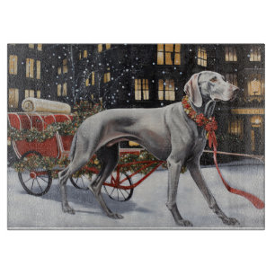 Planche À Découper Weimaraner Festin de Noël