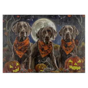 Planche À Découper Weimaraner Halloween Éffrayant