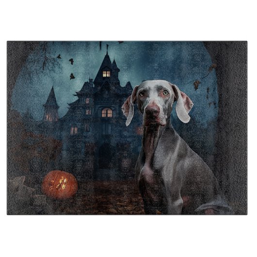 Planche À Découper Weimaraner Halloween effrayant (Devant)