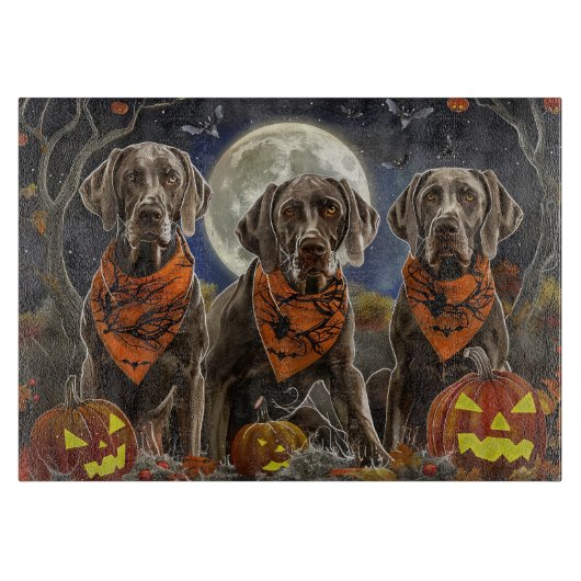 Planche À Découper Weimaraner Halloween Épouvantable (Devant)
