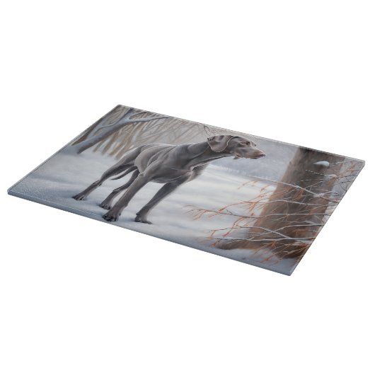 Planche À Découper Weimaraner Laisser Neige Noël (Coin)