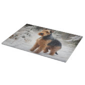 Planche À Découper Welsh Terrier Laisser Neige Noël (Coin)