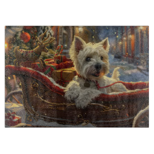 Planche À Découper West Highland White Terrier Chien Festif de Noël